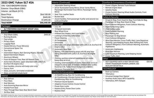 Onyx Black 2023 GMC Yukon SLT