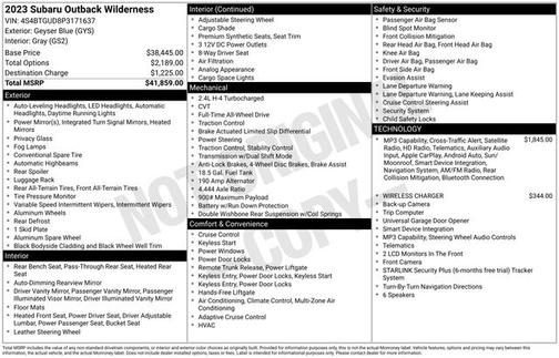 Ice Silver Metallic 2023 Subaru Outback WILDERNESS