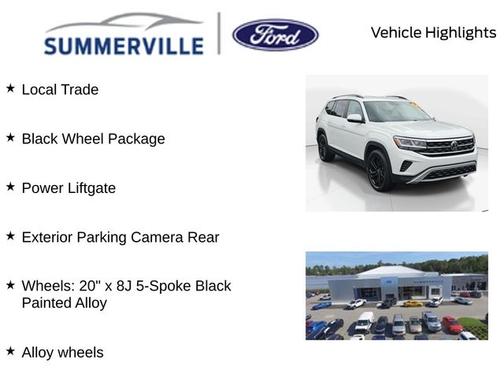 Pure White 2022 Volkswagen Atlas 2.0T SE W/ TECHNOLOGY