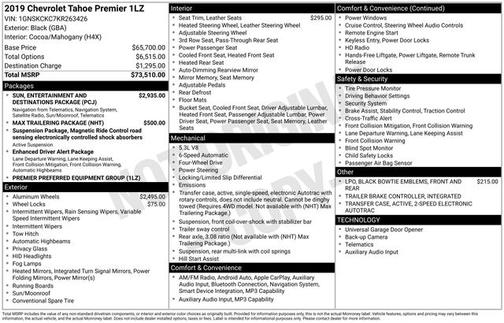 Black 2019 Chevrolet Tahoe PREMIER