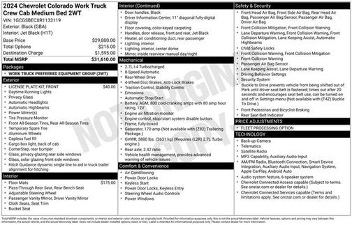Black 2024 Chevrolet Colorado WT