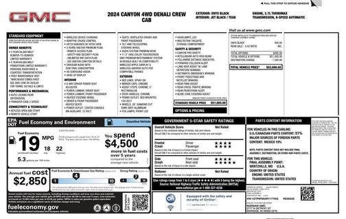 Onyx Black 2024 GMC Canyon Denali