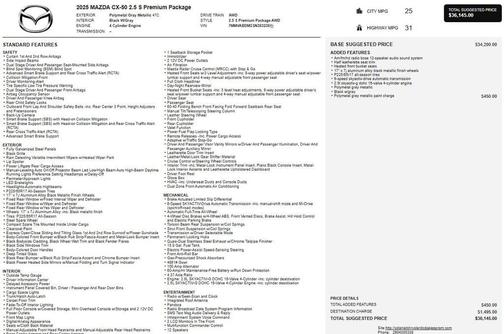 Polymetal Gray Metallic 2025 Mazda CX-50 2.5 S Premium Package