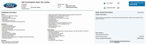 2007 Ford Explorer Sport Trac Limited