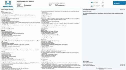 2024 Honda Accord EX 1.5T