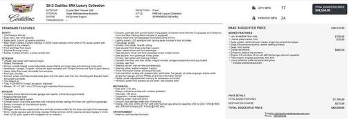 Crystal Red Tintcoat 2012 Cadillac SRX Luxury Collection