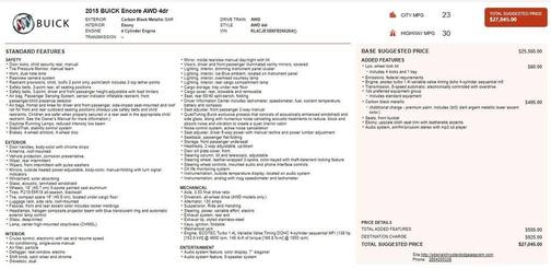 Carbon Black Metallic 2015 Buick Encore Base
