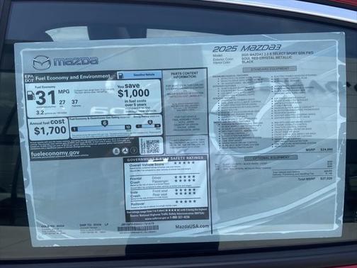 2025 Mazda Mazda3 FWD w/Select Package