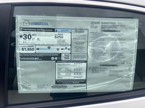 2026 Mazda Mazda3 FWD w/Preferred Package
