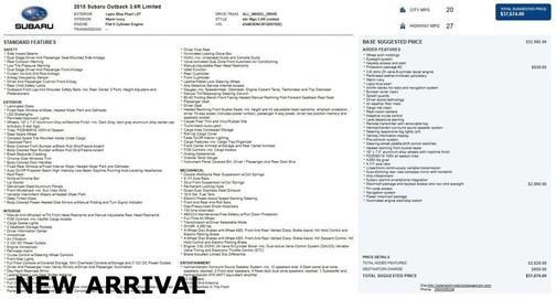 2015 Subaru Outback 3.6R Limited