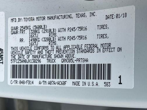 2018 Toyota Tacoma SR