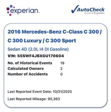 2016 Mercedes-Benz C-Class C 300 Sport 4dr Sedan