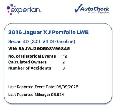 2016 Jaguar XJ XJL Portfolio
