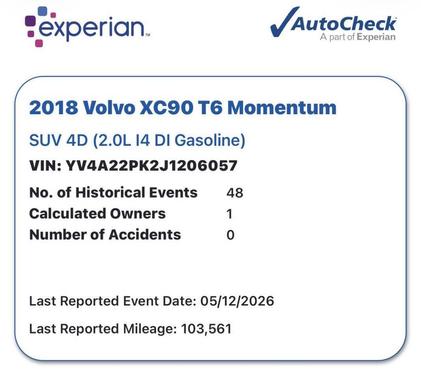 Silver 2018 Volvo XC90 T6 Momentum