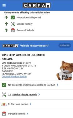 2016 Jeep Wrangler Unlimited Sahara