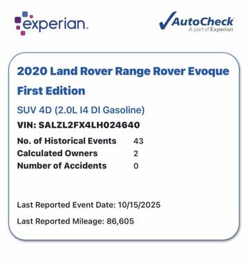 2020 Land Rover Range Rover Evoque First Edition AWD 4dr SUV