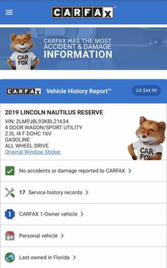 2019 Lincoln Nautilus Reserve