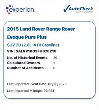 2015 Land Rover Range Rover Evoque Pure Plus