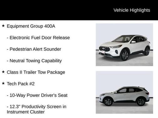 Star White Metallic Tri-Coat 2025 Ford Escape ST-Line Select