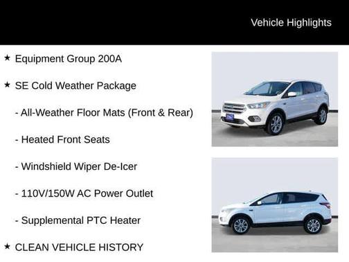 White Platinum Metallic Tri-Coat 2017 Ford Escape SE