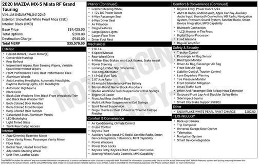 2020 Mazda MX-5 Miata RF Grand Touring