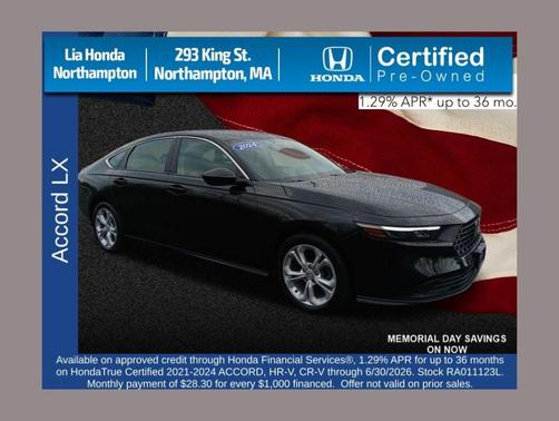 Crystal Black Pearl 2024 Honda Accord LX