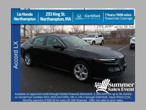 Crystal Black Pearl 2024 Honda Accord LX