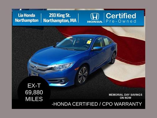 Aegean Blue Metallic 2018 Honda Civic EX-T