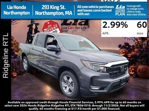 Modern Steel Metallic 2026 Honda Ridgeline RTL