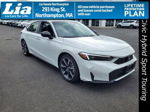 Platinum White Pearl 2026 Honda Civic Hybrid Sport Touring