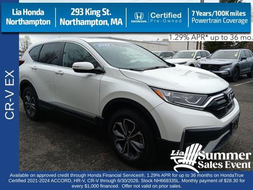 Platinum White Pearl 2022 Honda CR-V EX