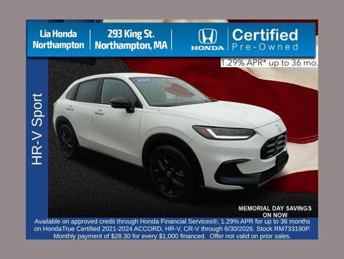 Platinum White Pearl 2024 Honda HR-V Sport