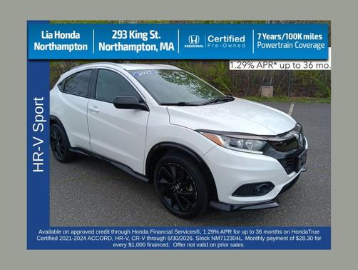Platinum White Pearl 2022 Honda HR-V Sport