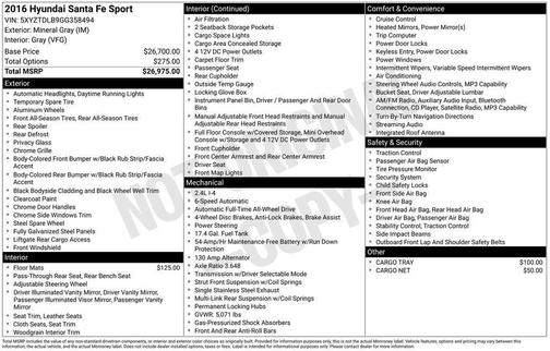 2016 Hyundai Santa Fe Sport 2.4L