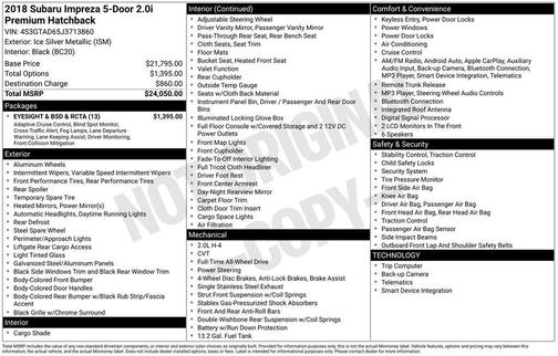 2018 Subaru Impreza 2.0i Premium