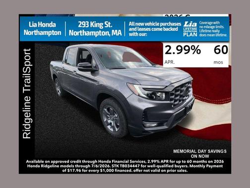 Modern Steel Metallic 2026 Honda Ridgeline TrailSport