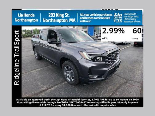 Modern Steel Metallic 2026 Honda Ridgeline TrailSport