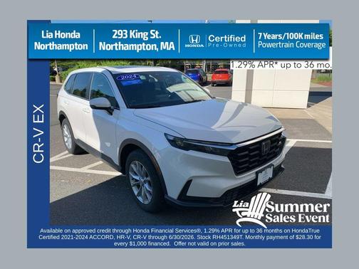 Platinum White 2024 Honda CR-V EX