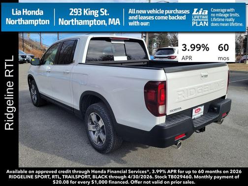 Platinum White Pearl 2026 Honda Ridgeline RTL