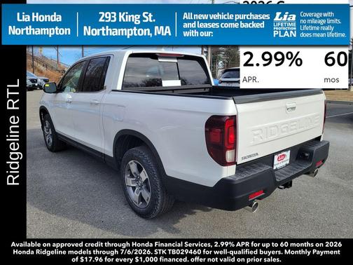 Platinum White Pearl 2026 Honda Ridgeline RTL