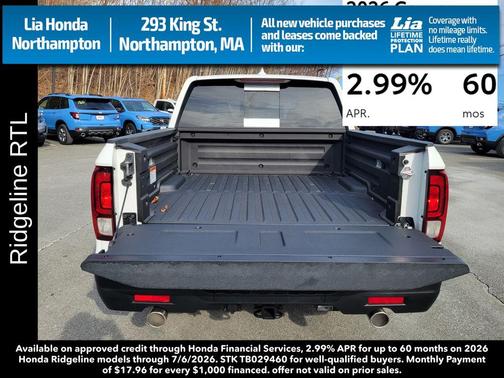 Platinum White Pearl 2026 Honda Ridgeline RTL