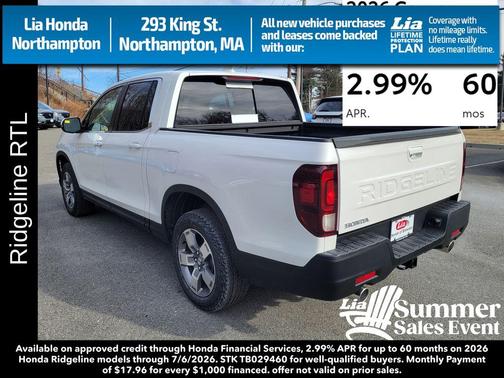 Platinum White Pearl 2026 Honda Ridgeline RTL