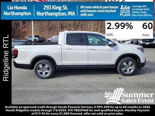 Platinum White Pearl 2026 Honda Ridgeline RTL