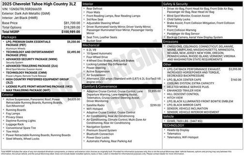 2025 Chevrolet Tahoe 4WD High Country