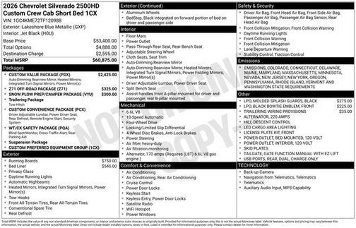 2026 Chevrolet Silverado 2500 Custom