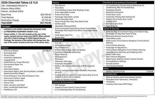 2026 Chevrolet Tahoe LS