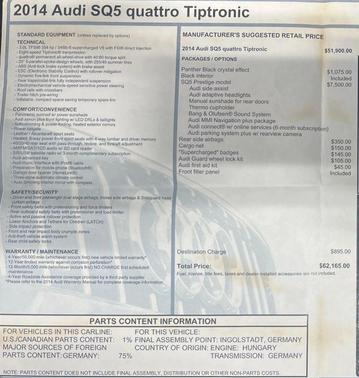 2014 Audi SQ5 3.0T Prestige