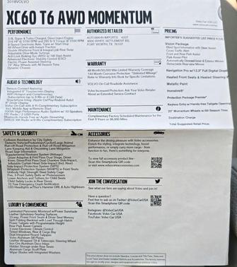 White 2018 Volvo XC60 T6 Momentum