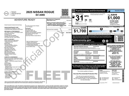 Brilliant Silver Metallic 2025 Nissan Rogue SV