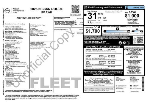 Super Black 2025 Nissan Rogue SV